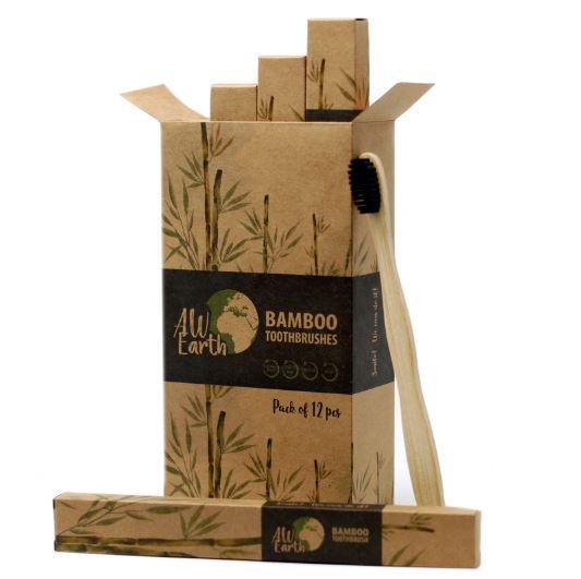 1 x Bamboo Toothbrush - Charcoal Medium Soft - ShopGreenToday