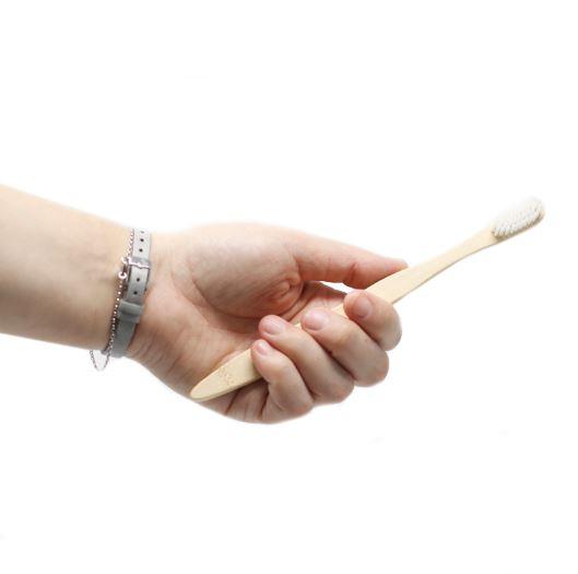 Family Pack of 4 x Med Soft - Bamboo Toothbrushes - White - ShopGreenToday