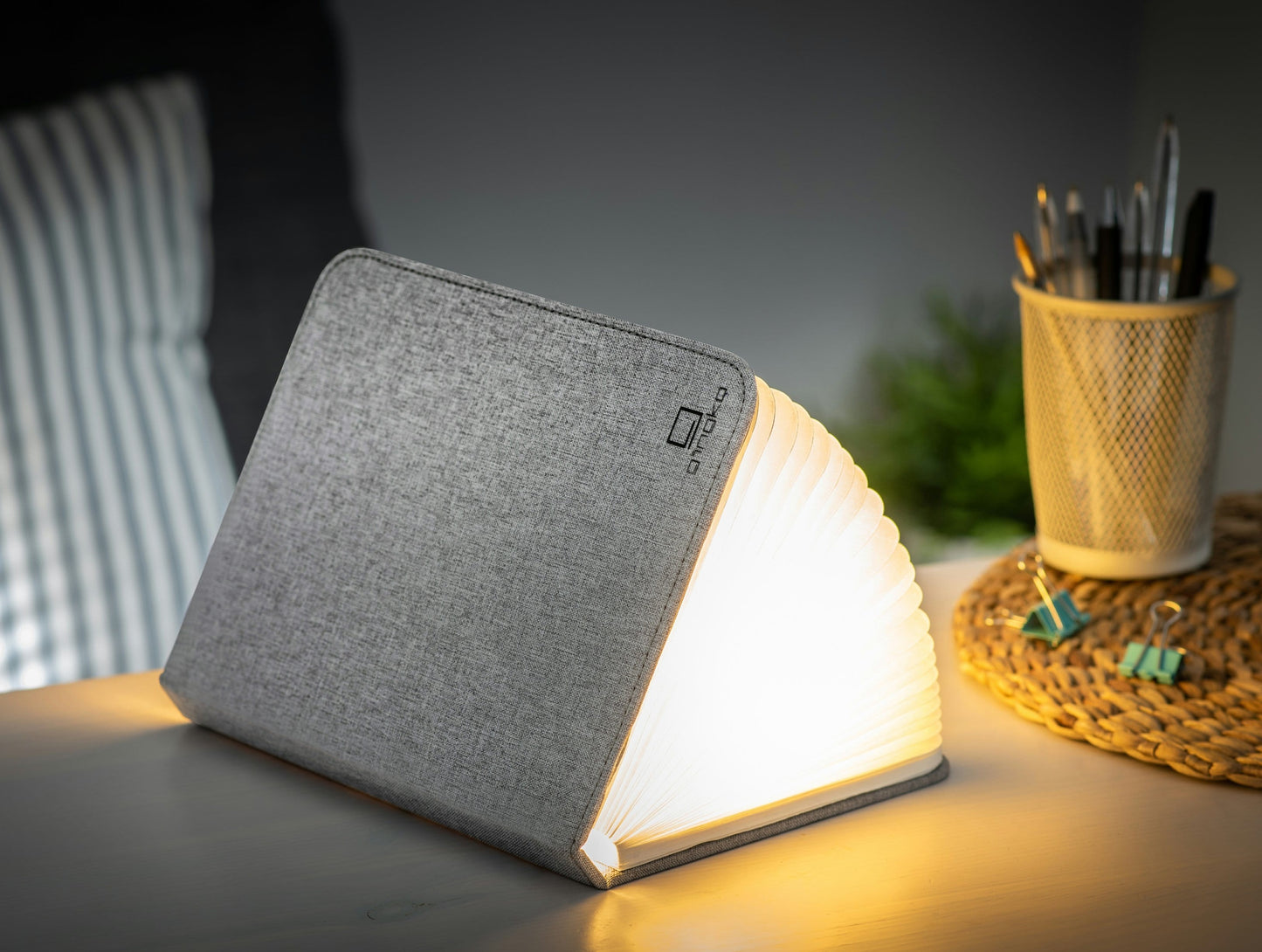 Gingko Linen Fabric Smart Book Light *Red Dot Design Award Winner* - ShopGreenToday