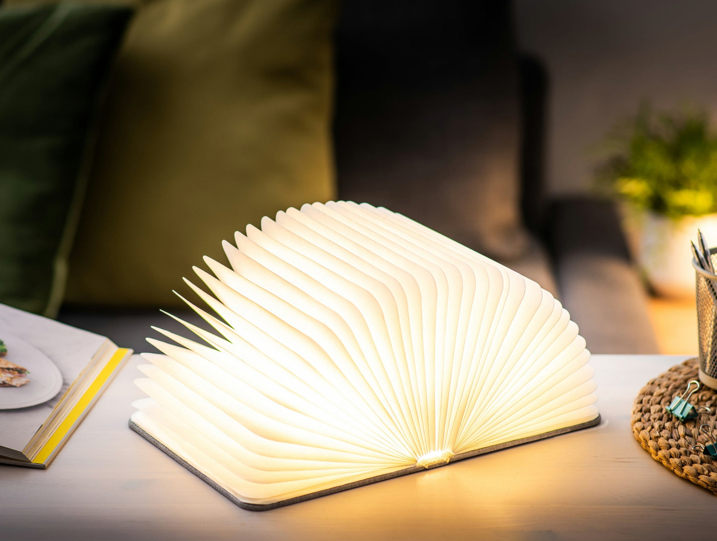 Gingko Linen Fabric Smart Book Light *Red Dot Design Award Winner* - ShopGreenToday