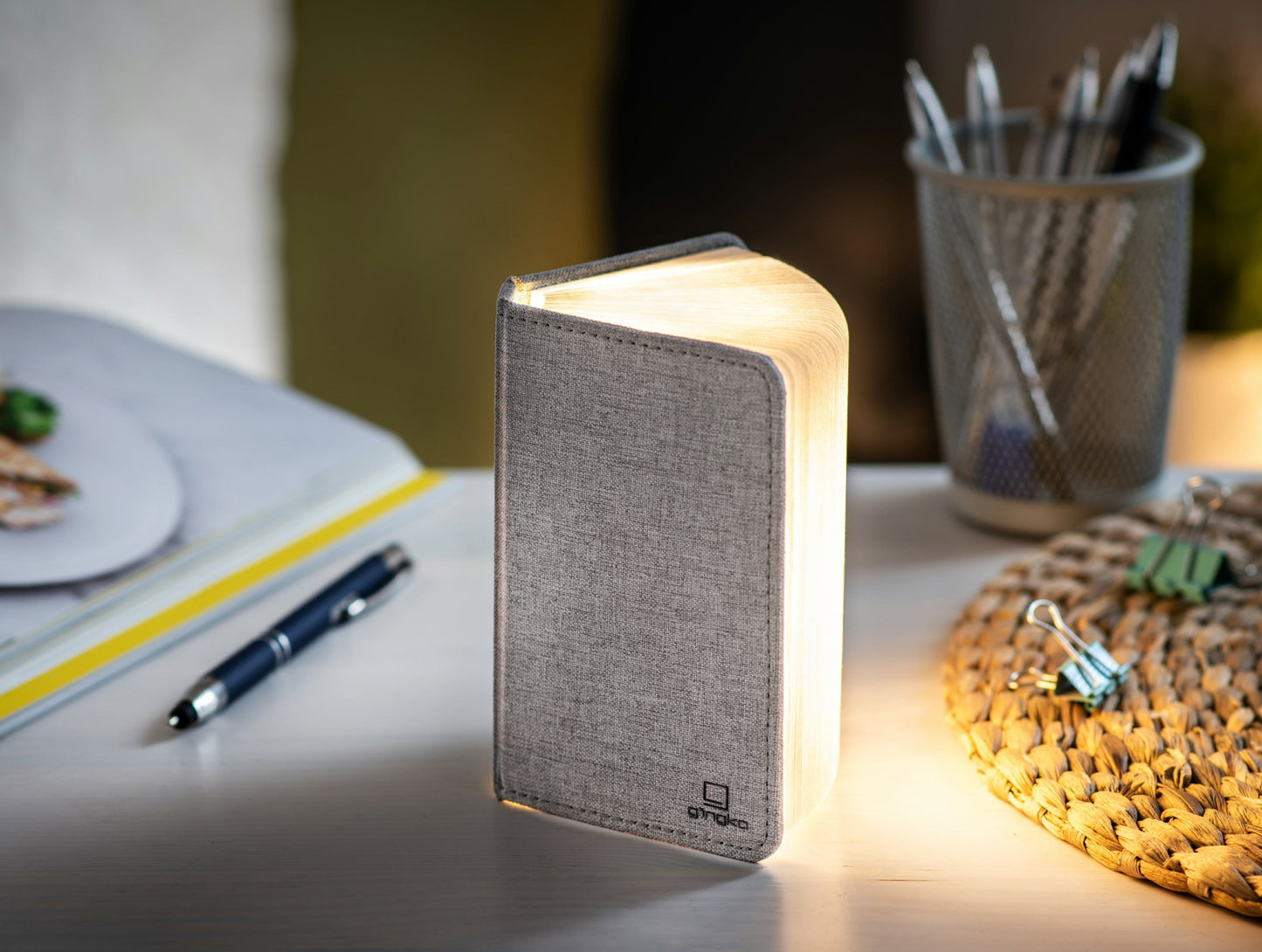Gingko Linen Fabric Smart Book Light *Red Dot Design Award Winner* - ShopGreenToday