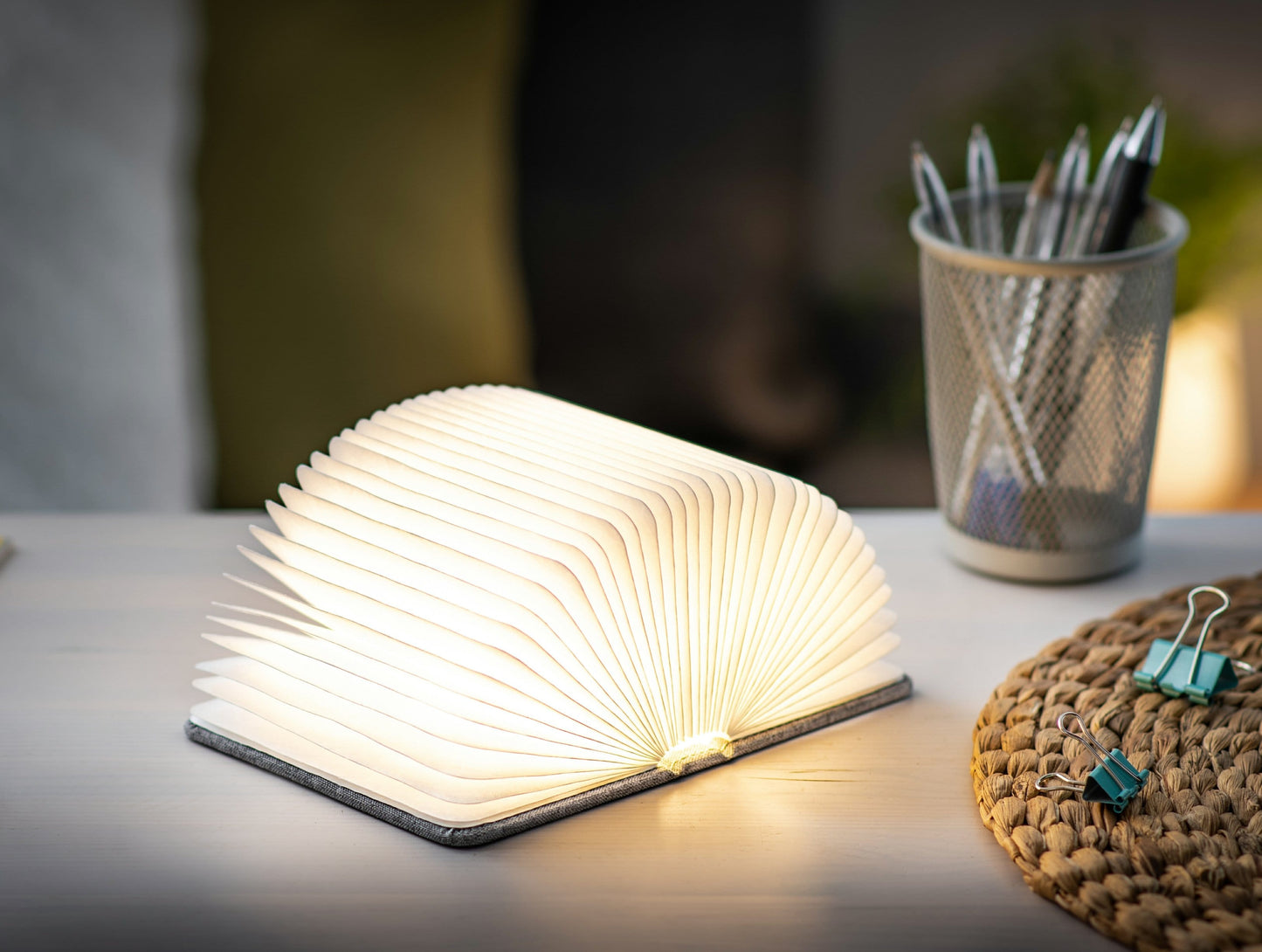 Gingko Linen Fabric Smart Book Light *Red Dot Design Award Winner* - ShopGreenToday