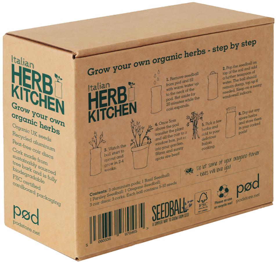 Italian Herb Kitchen Seedball Tin Kit | Set - ShopGreenToday