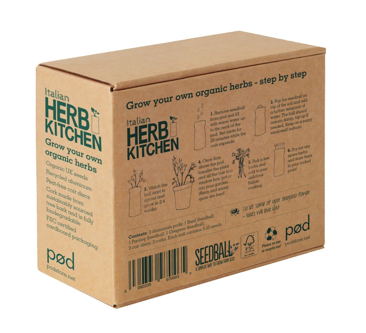 Italian Herb Kitchen Seedball Tin Kit | Set - ShopGreenToday