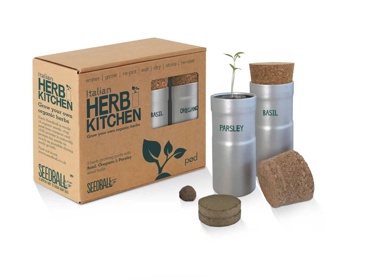 Italian Herb Kitchen Seedball Tin Kit | Set - ShopGreenToday