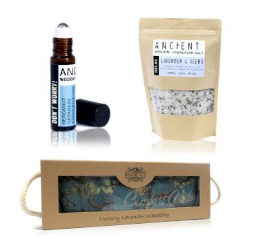 Bath Salts, Roll-on Blend & Wheat Bag Set - ShopGreenToday