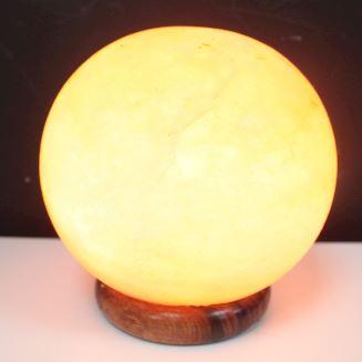 Himalayan Crystal Salt Lamp Ball - Big Wooden Base - ShopGreenToday