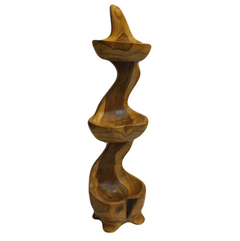 Teak Three Bowls Standing - 50cm - ShopGreenToday