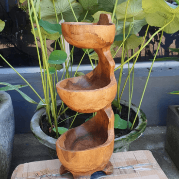Teak Three Bowls Standing - 50cm - ShopGreenToday