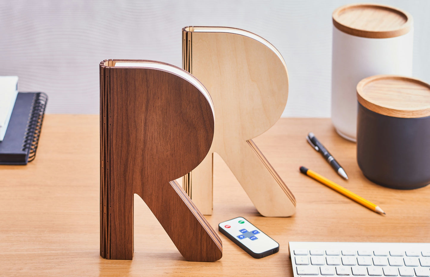 The R Space Lamp - Natural Walnut - ShopGreenToday