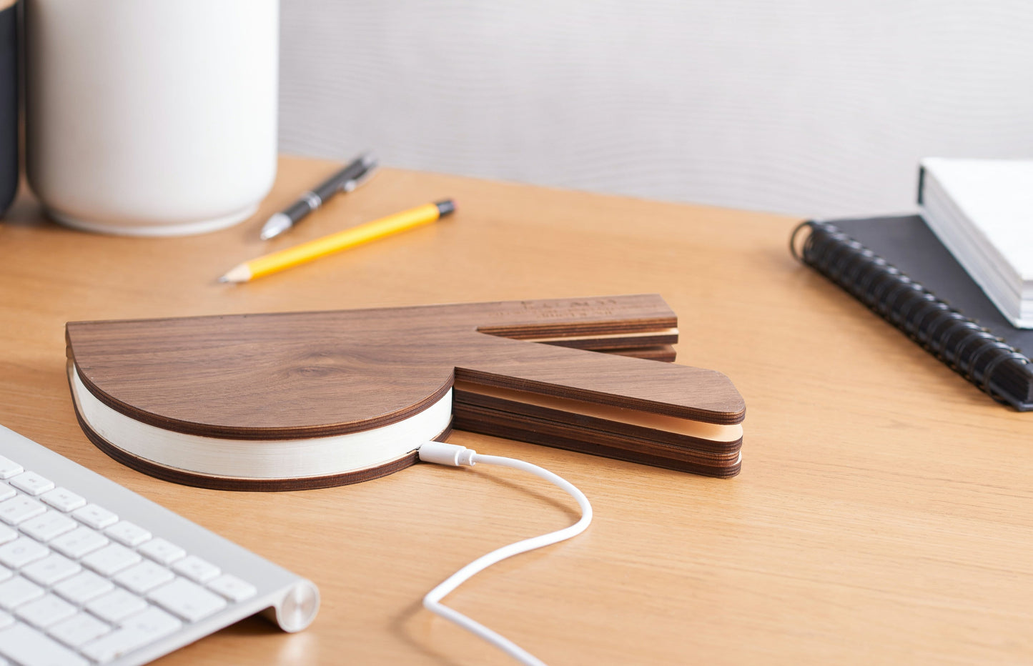 The R Space Lamp - Natural Walnut - ShopGreenToday