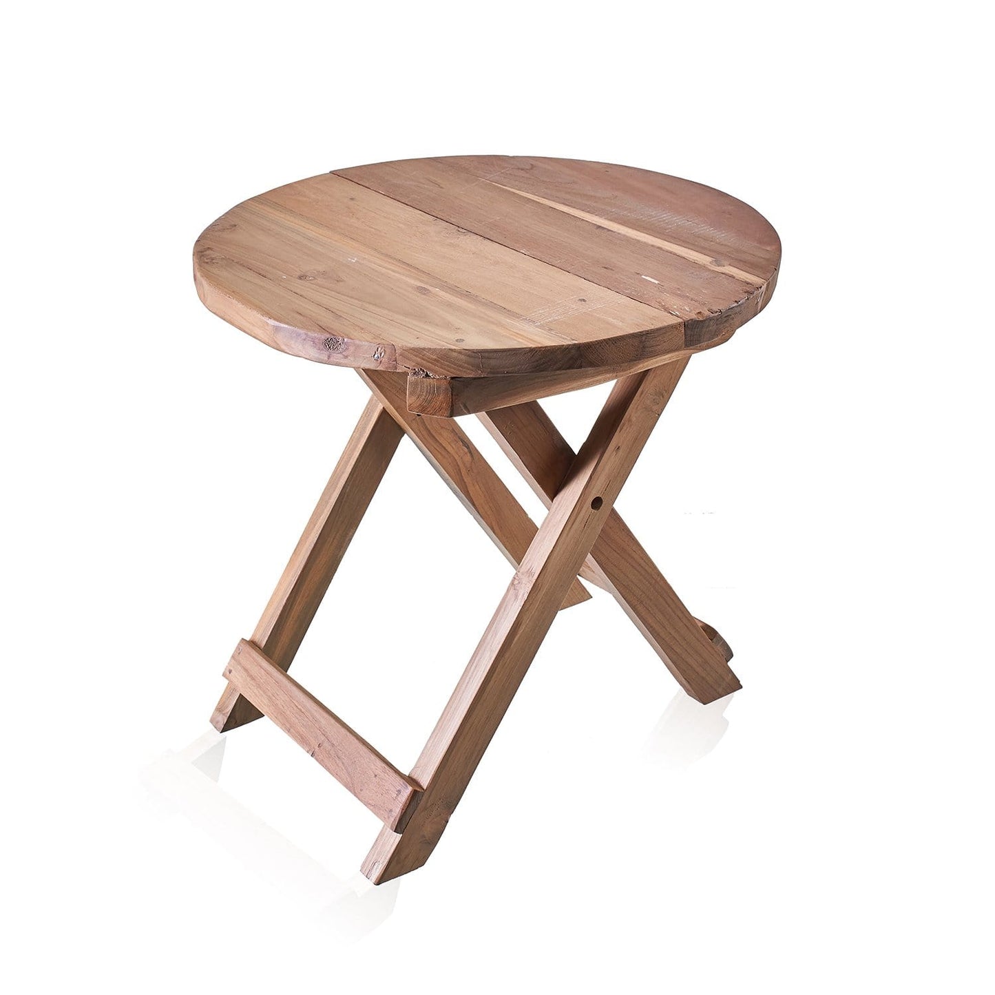 Round Folding Coffee Table - Recycled Teak Wood - ShopGreenToday
