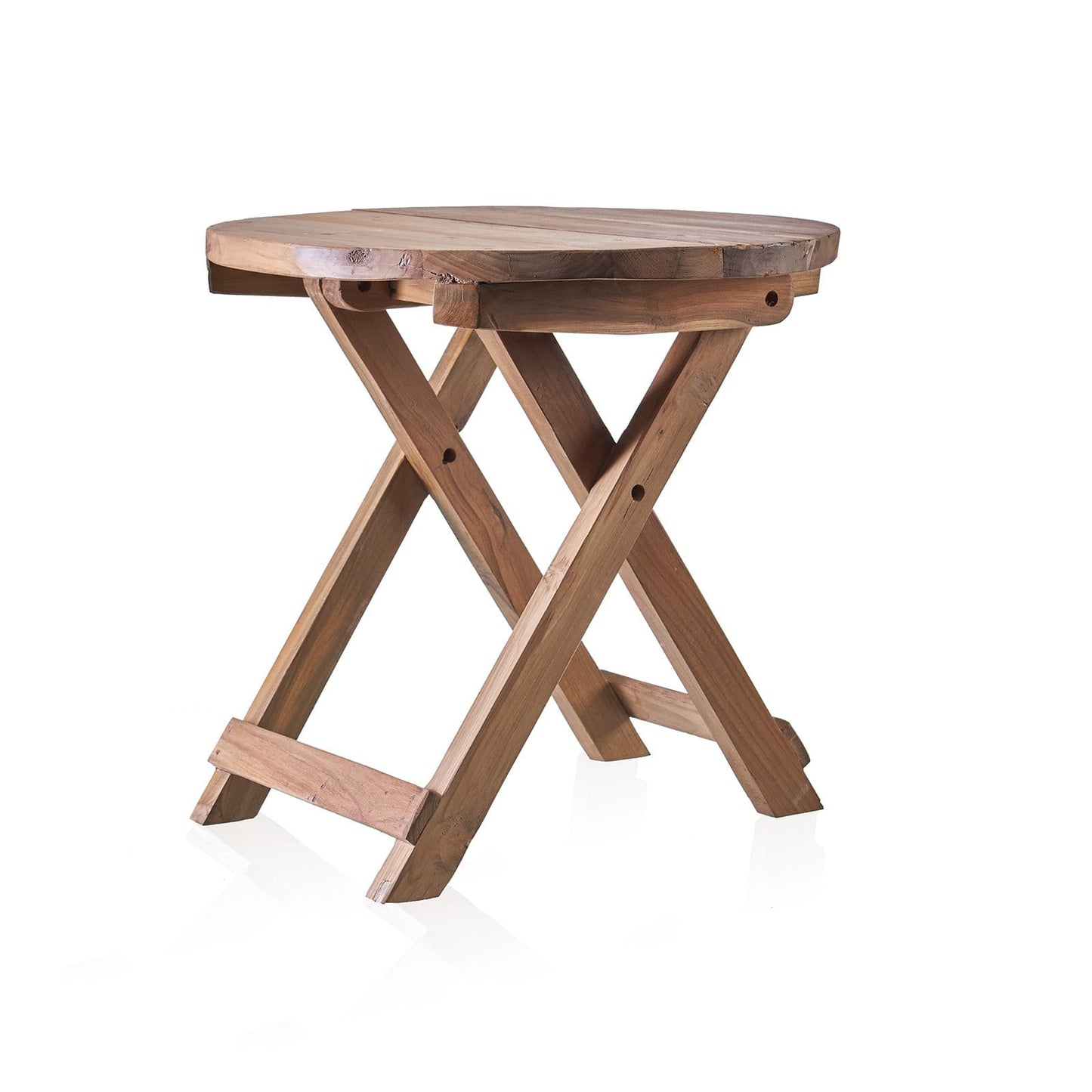 Round Folding Coffee Table - Recycled Teak Wood - ShopGreenToday