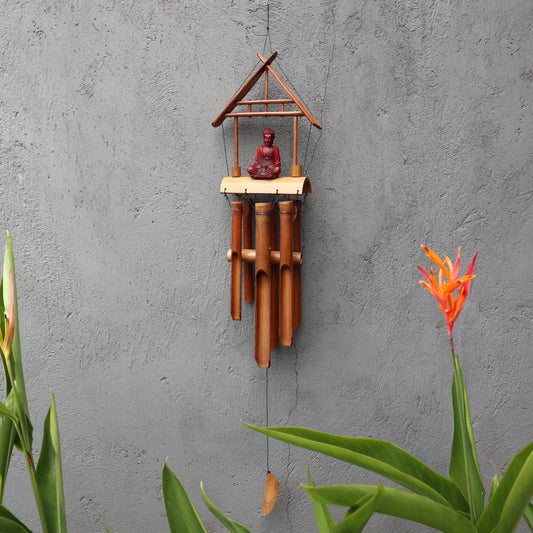 Bamboo Windchime - Natural finish - Brown Buddha 6 Tubes - ShopGreenToday