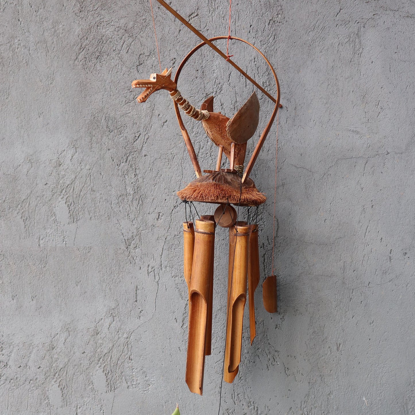 Bamboo Windchime - Natural finish - Coconut Dragon - ShopGreenToday