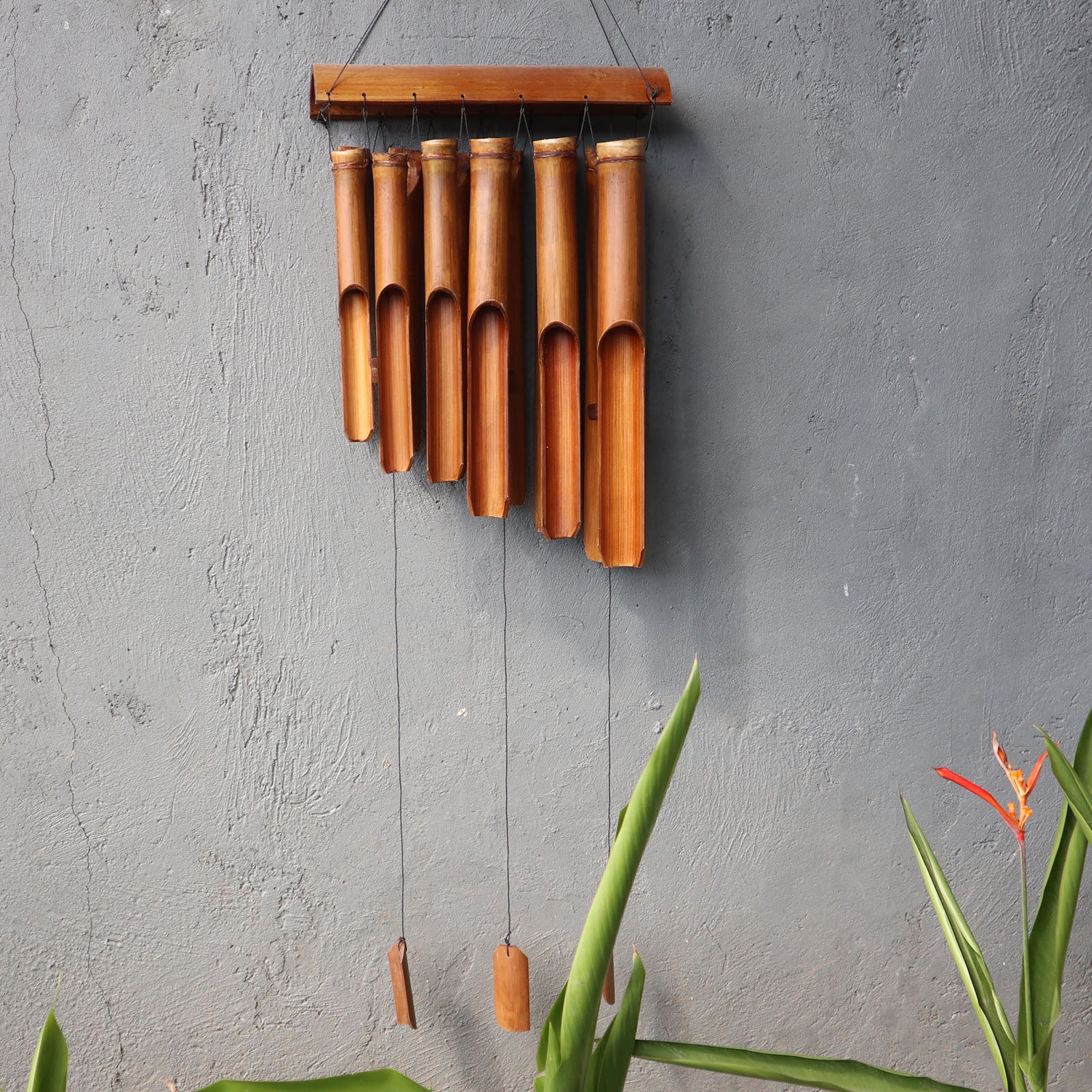 Bamboo Windchime - Natural finish - 12 Large Tubes - ShopGreenToday