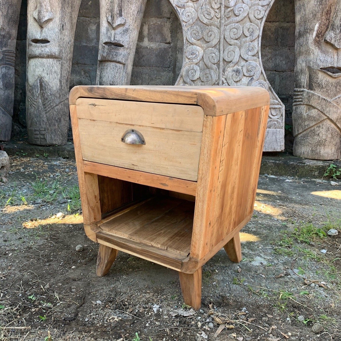 Bedside Table - One Draw - Recycled Wood - ShopGreenToday