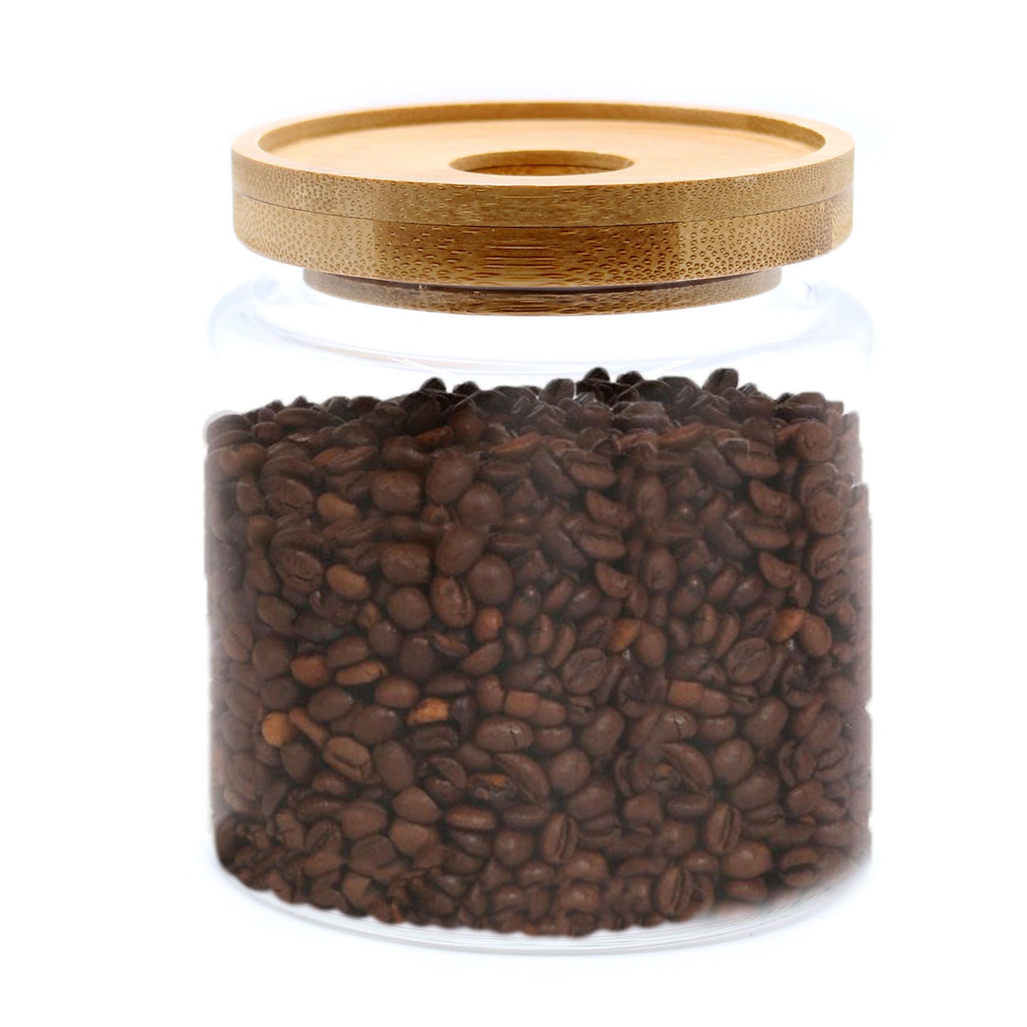 Cottage Bamboo Glass Jar - 10cm - ShopGreenToday