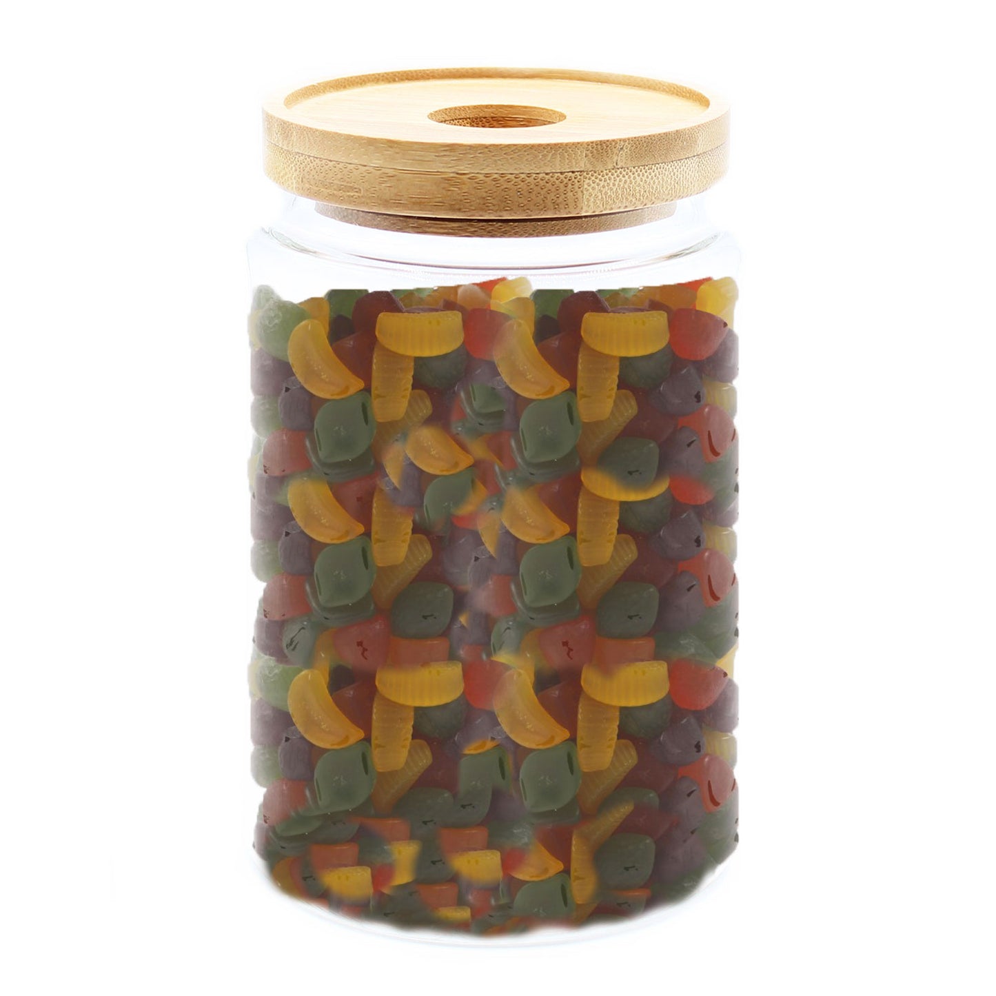 Cottage Bamboo Glass Jar - 15cm - ShopGreenToday