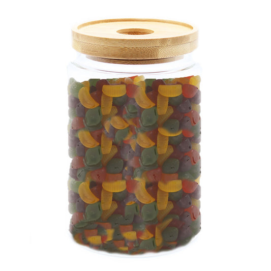 Cottage Bamboo Glass Jar - 15cm - ShopGreenToday