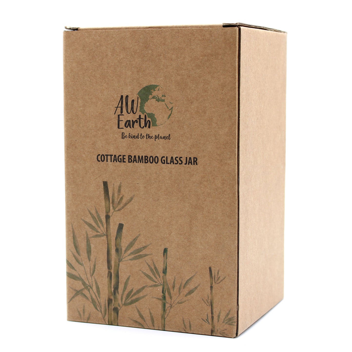 Cottage Bamboo Glass Jar - 15cm - ShopGreenToday