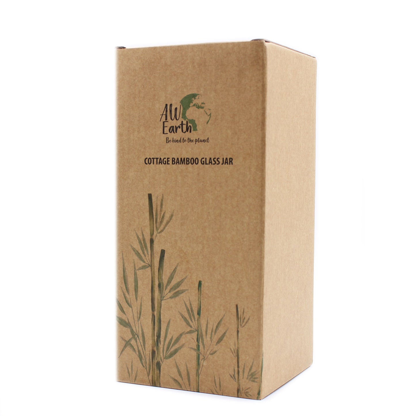 Cottage Bamboo Glass Jar - 20cm - ShopGreenToday