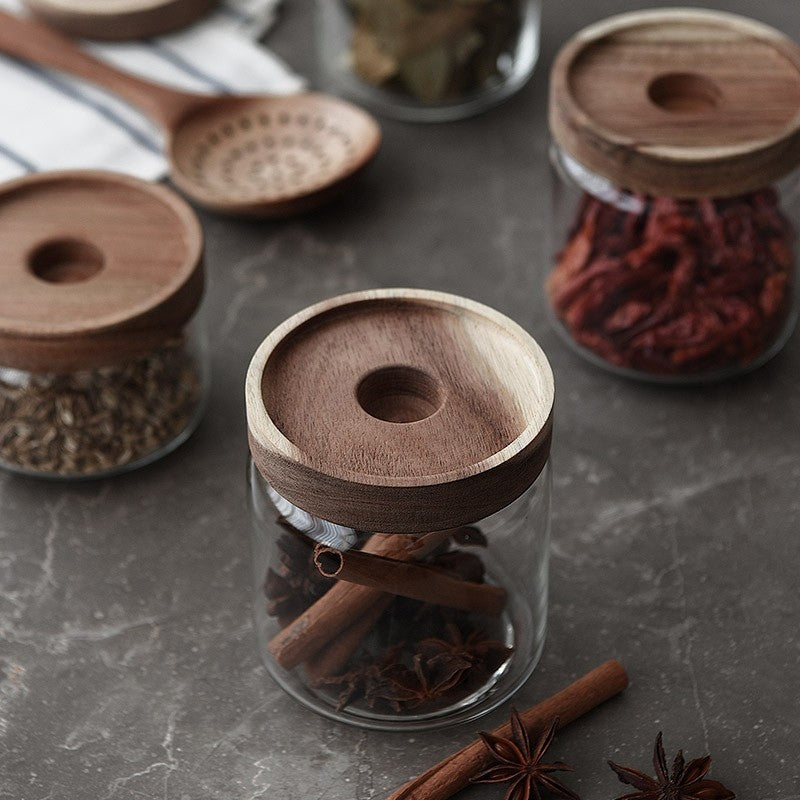 Cottage Bamboo Glass Jar - 25cm - ShopGreenToday