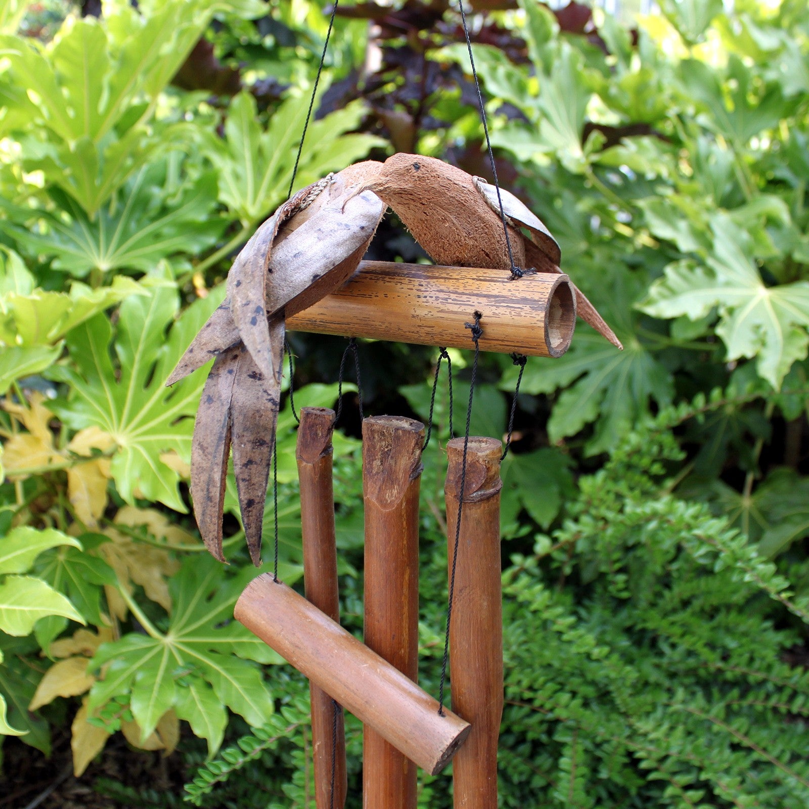 Coconut Twin Birds Windchimes - ShopGreenToday