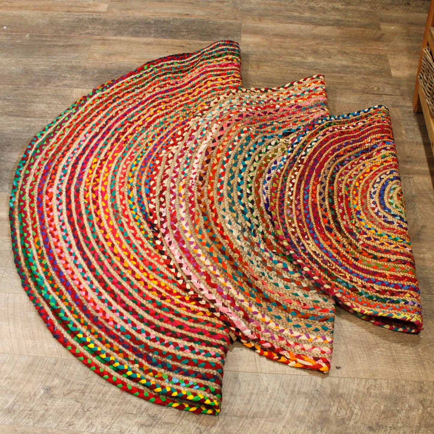 Round Jute and Recycled Cotton Rugs - 90 cm - ShopGreenToday