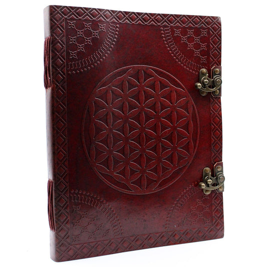 Huge Flower of Life Leather Book 10 x 13" (200 pages) - ShopGreenToday