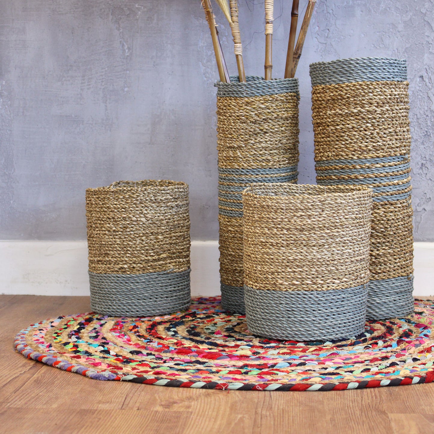 Seagrass Vase & Bins Sets