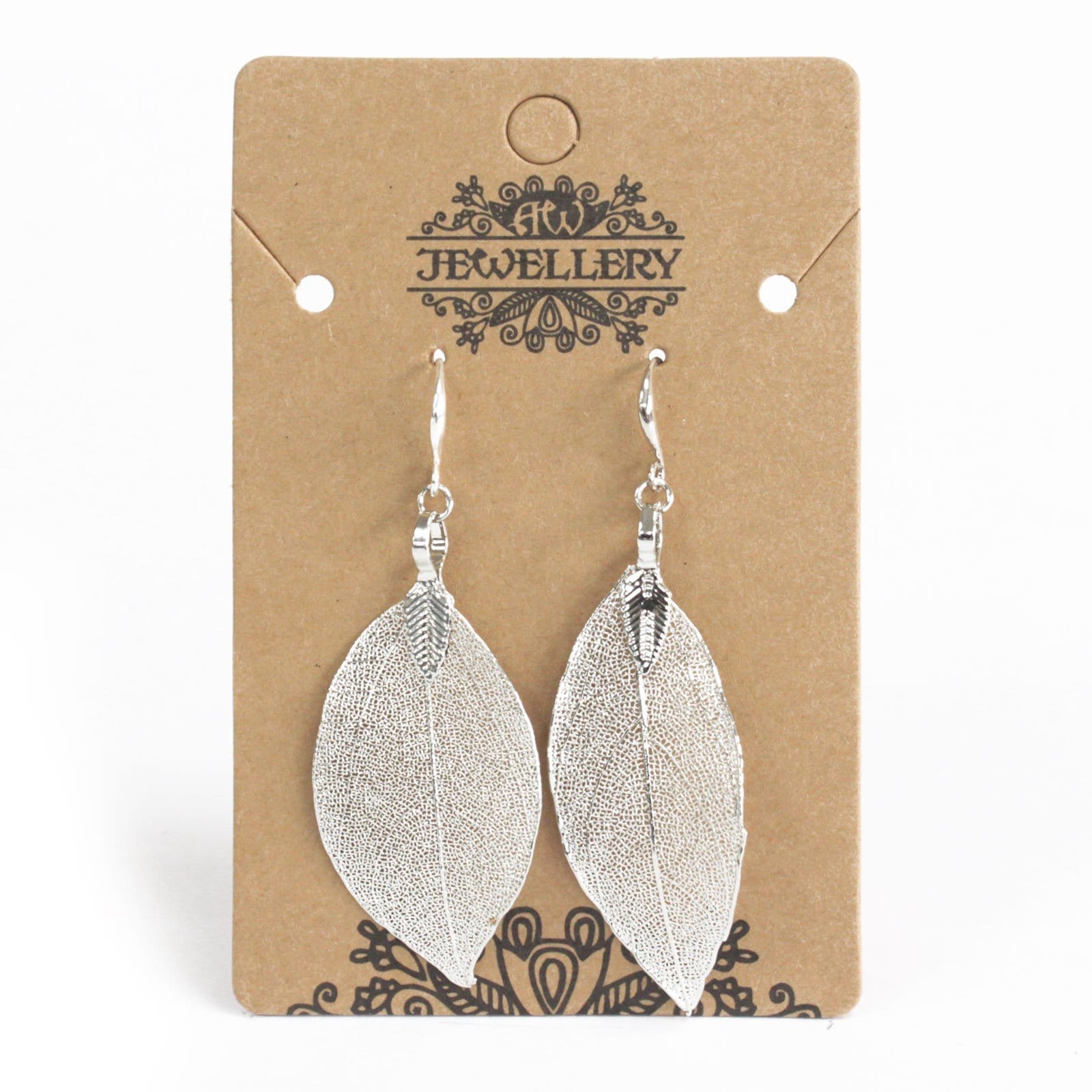 Earrings - Bravery Leaf - Silver - ShopGreenToday