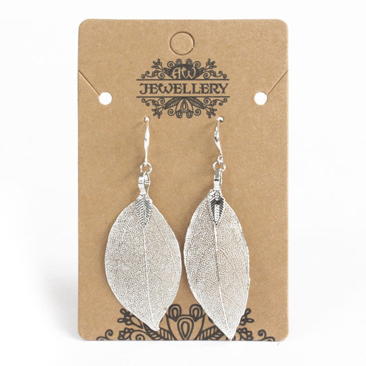 Earrings - Bravery Leaf - Silver - ShopGreenToday