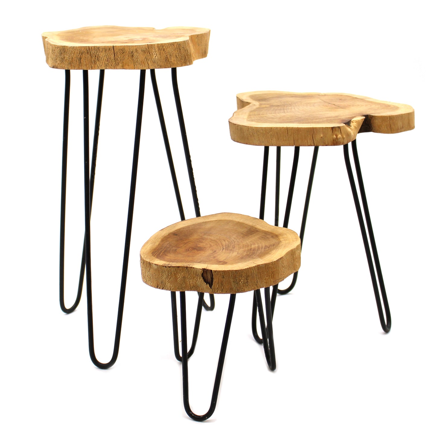 Set of 3 Gamal Wooden Plant Stands