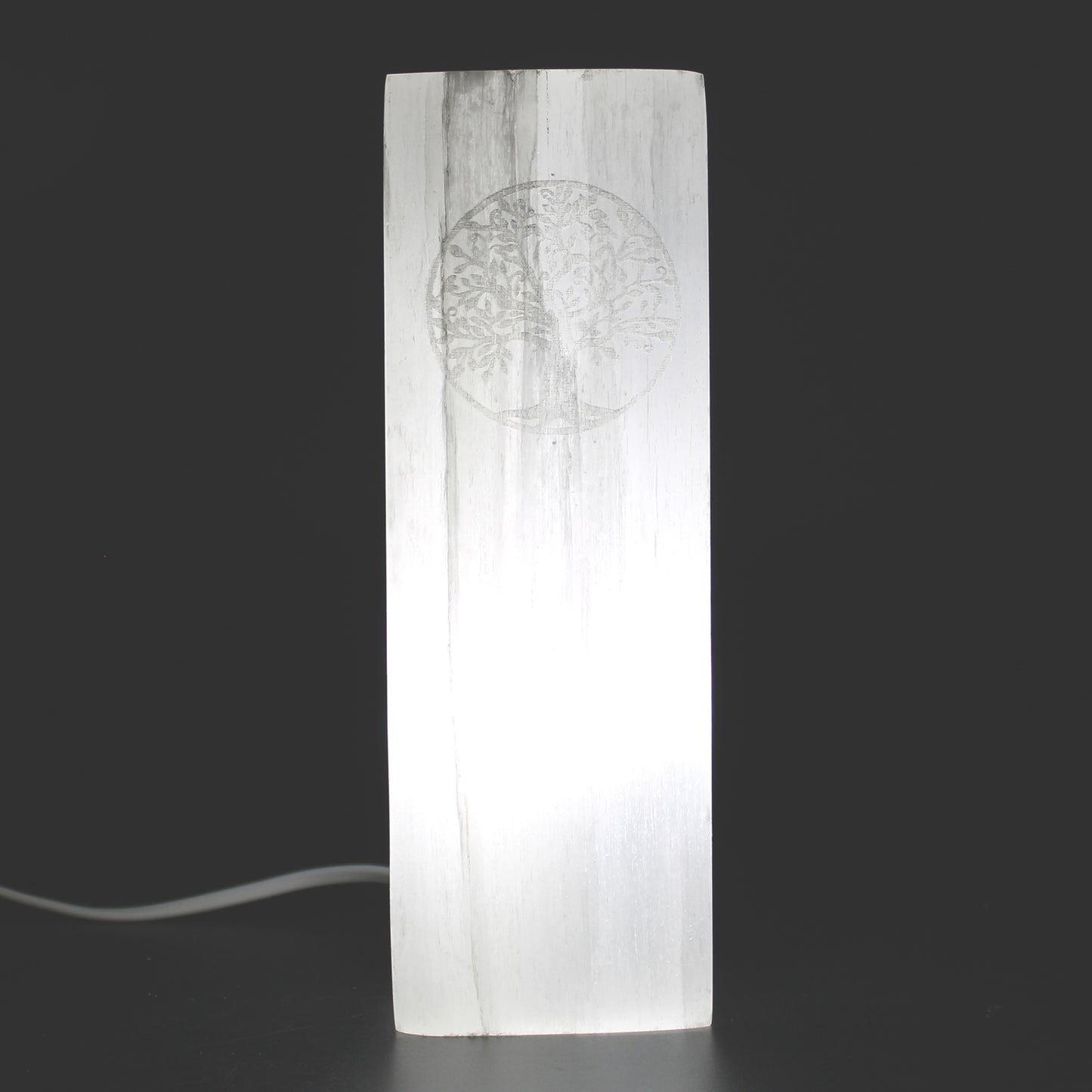 Natural Selenite Block Lamp
