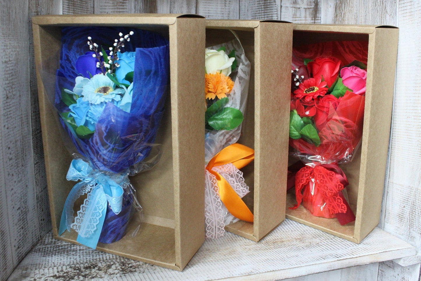 Boxed Hand Soap Flower Bouquets - ShopGreenToday
