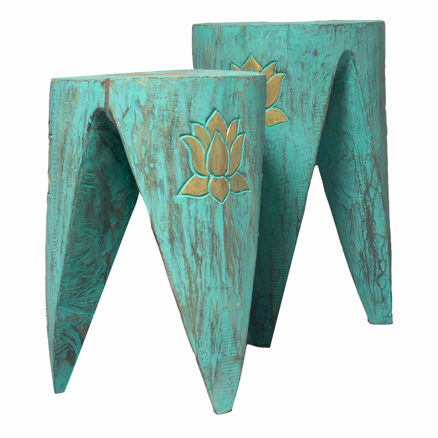 Interlocking Wooden Tribal Tables / Stools - Large