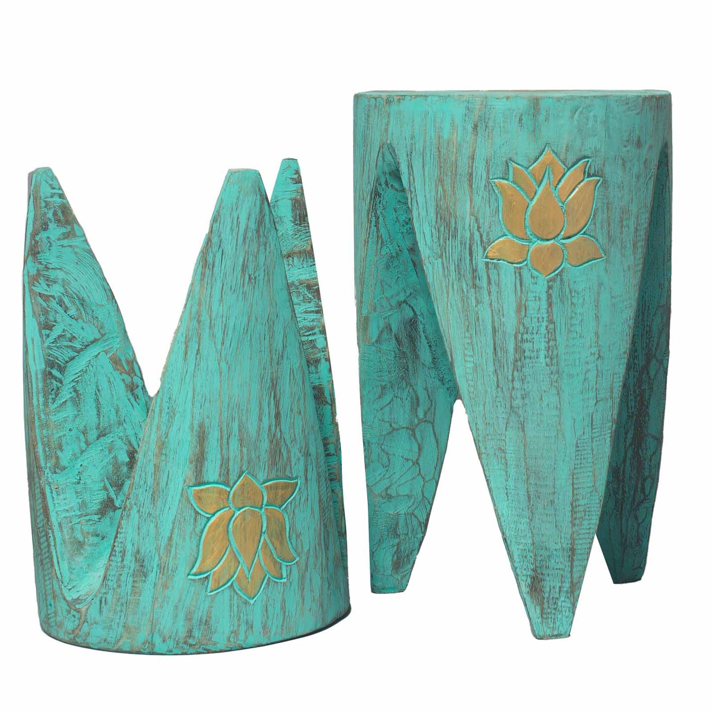 Interlocking Wooden Tribal Tables / Stools - Large