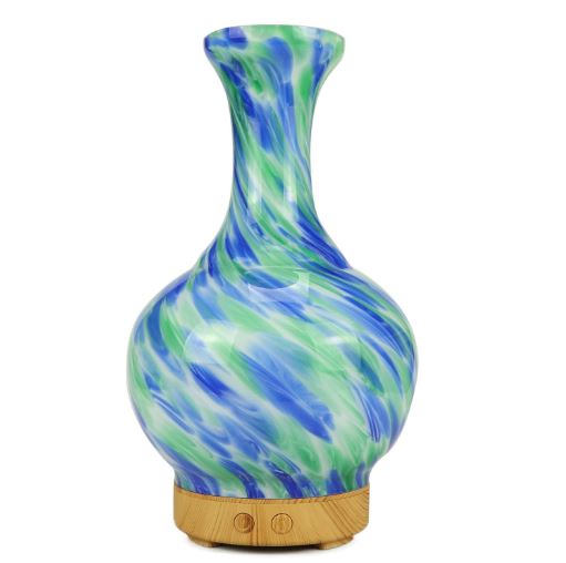 Aroma Atomiser - Glass Effect Vase Blue & Green - UK Plug - ShopGreenToday