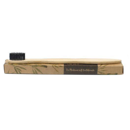 1 x Bamboo Toothbrush - Charcoal Medium Soft - ShopGreenToday