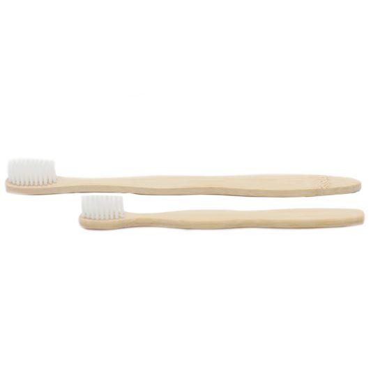 Family Pack of 4 x Med Soft - Bamboo Toothbrushes - White - ShopGreenToday
