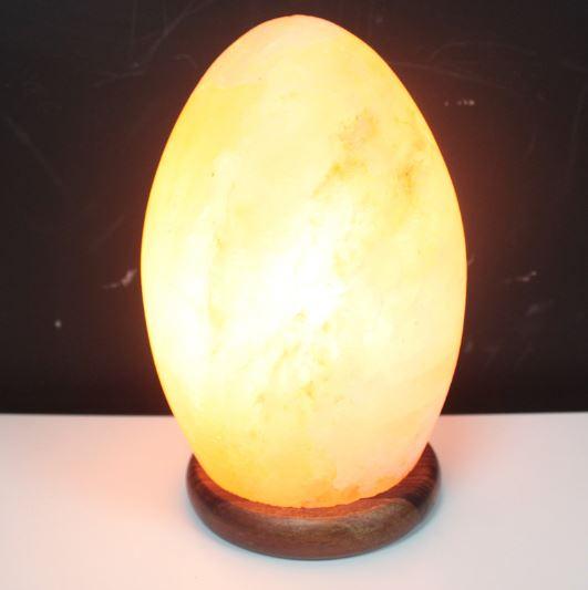 Himalayan Crystal Salt Lamp Egg - Wooden Base - ShopGreenToday