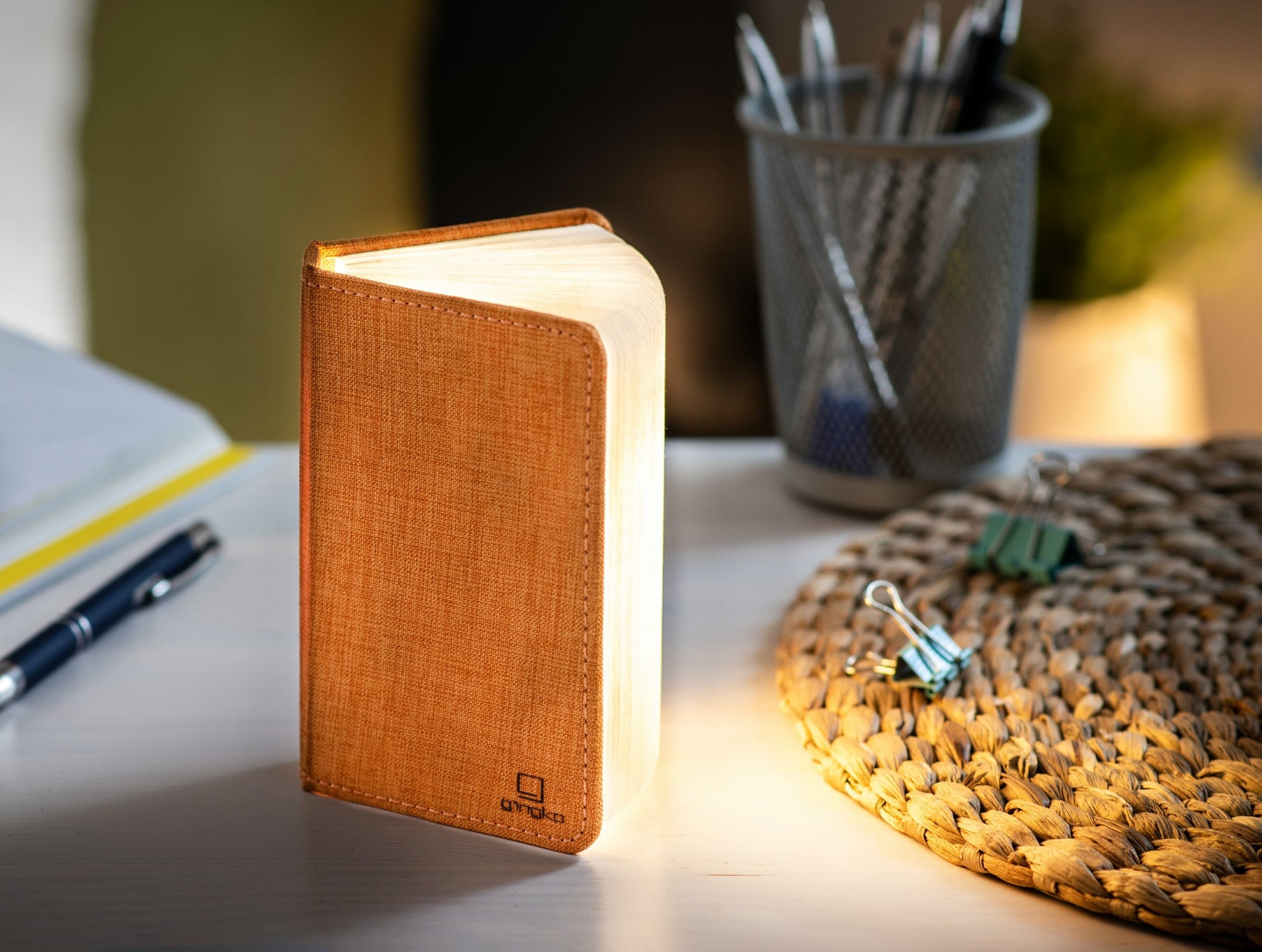 Gingko Linen Fabric Smart Book Light *Red Dot Design Award Winner* - ShopGreenToday