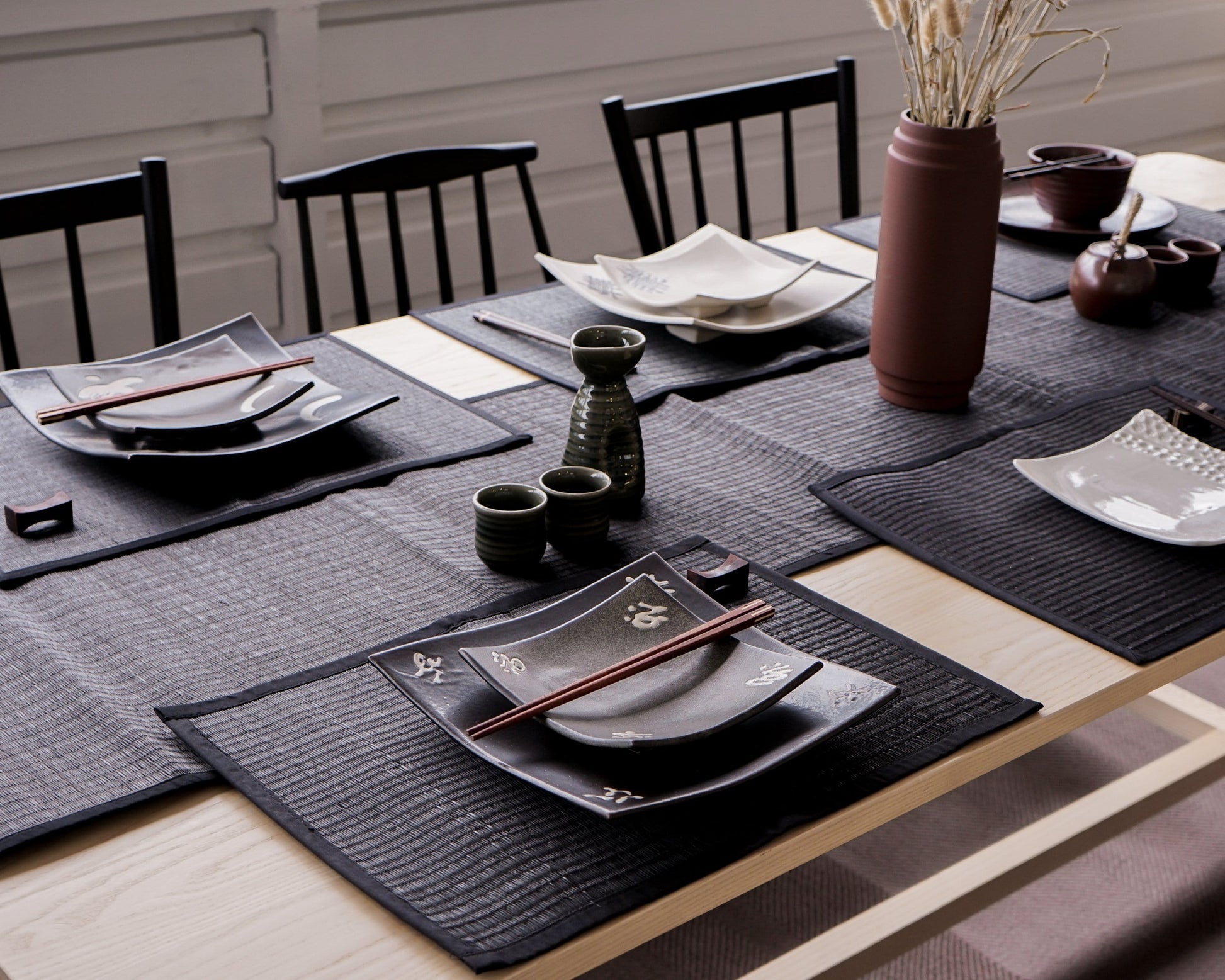 Black Reed Placemats - ShopGreenToday