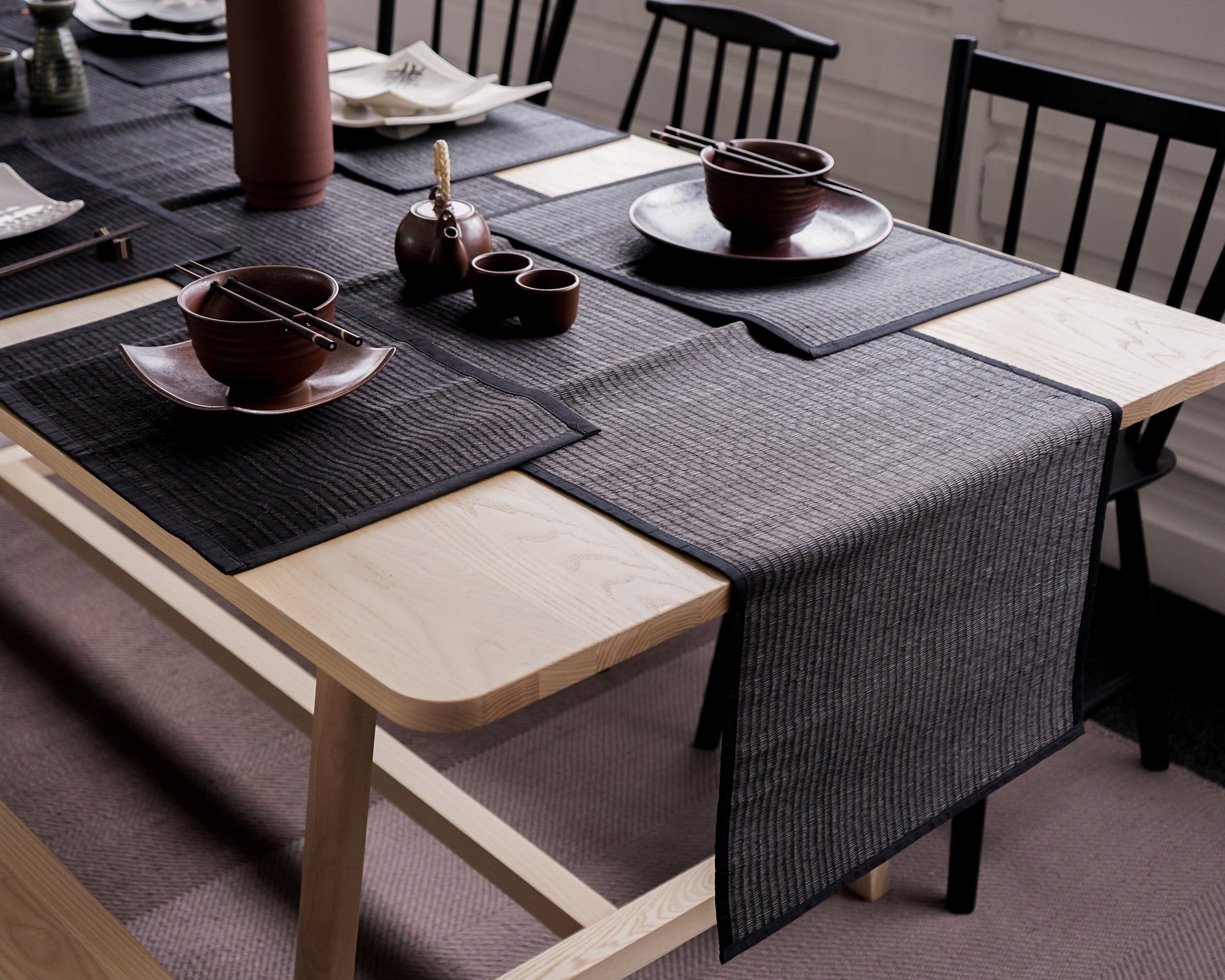 Black Reed Table Runner - ShopGreenToday