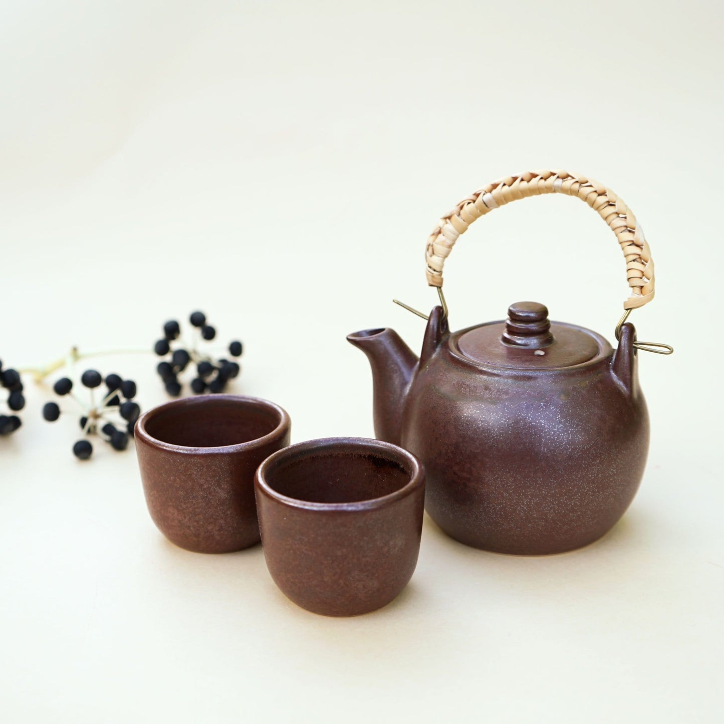 Handmade Chinese Teapot Set with 2 Cups - ShopGreenToday