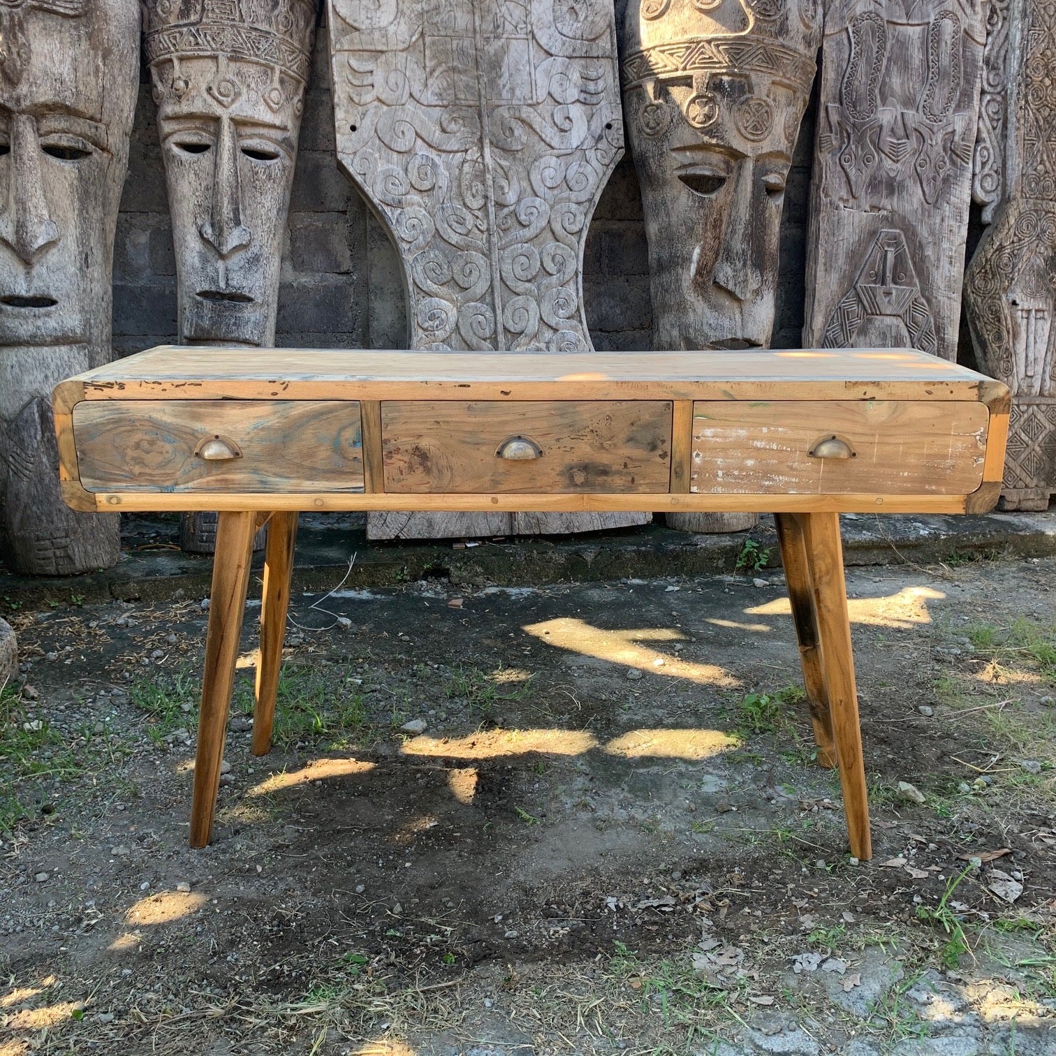 Console Table - Recycled Wood - 150 x 50 x 80cm - ShopGreenToday