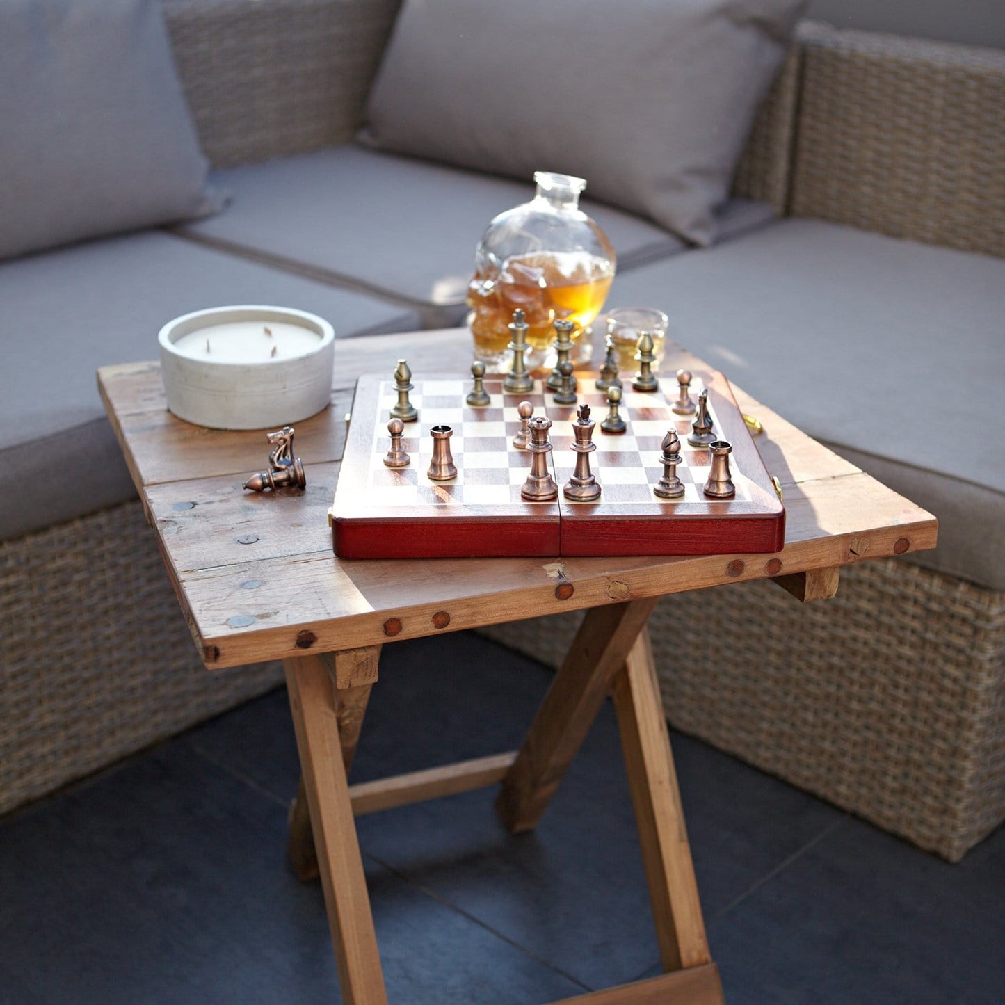 Square Folding Coffee Table - Recycled Teak Wood - ShopGreenToday