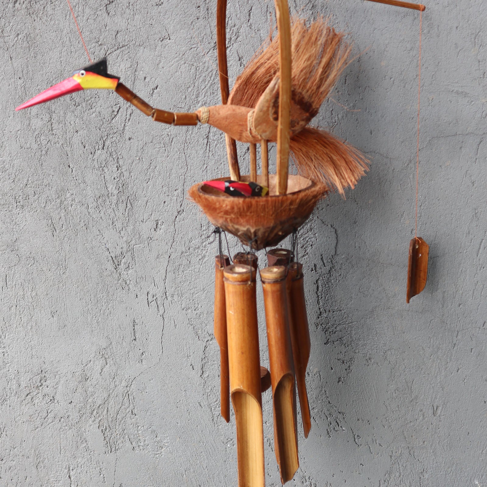 Bamboo Windchime - Natural finish - Mother & Chicks - ShopGreenToday