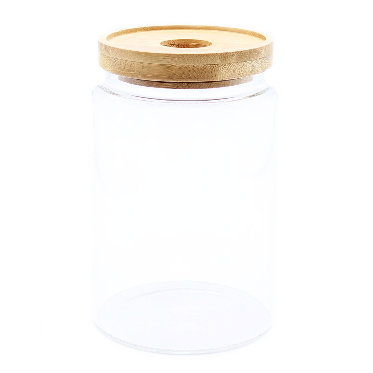 Cottage Bamboo Glass Jar - 15cm - ShopGreenToday